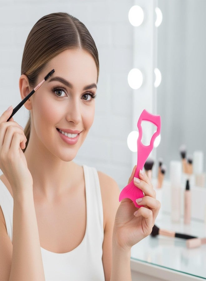 Elegaperma Mascara Guard for Eyelashes,3 Pcs Mascara Shield Guard with 2 in 1 Eyelash Comb Separator,Reusable Makeup Tool Set,Make Natural Eyelook,Beginners Friendly for Women(Pink+Black) - Image 4